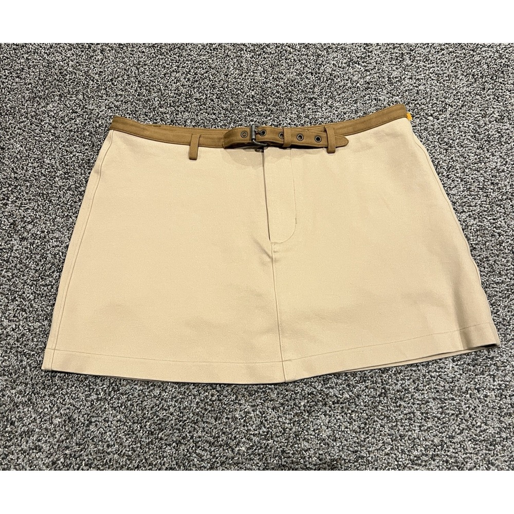American Eagle Skirt Womens S Cream Mini Stretch Preppy Skort Zip Fly - Picture 1 of 11
